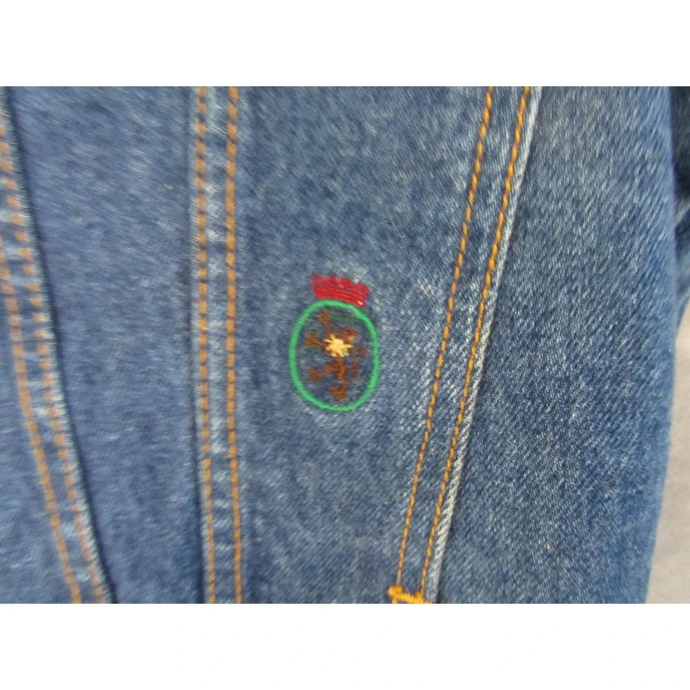 Tommy Hilfiger Vintage Denim Trucker Jacket Blue Medium Wash Small Flag Log - Picture 8 of 8